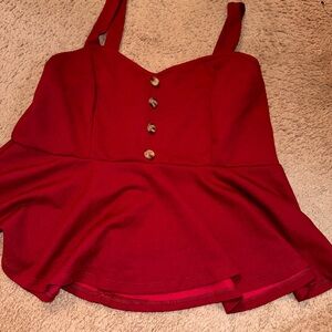 Red peplum top
